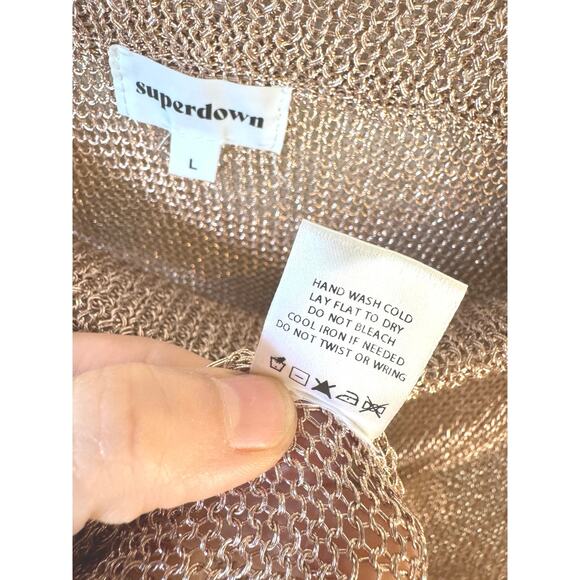 SUPERDOWN NWOT Keva Wrap Maxi Skirt SZ Large Bathing Suit Cover-up Revolve Gold - Picture 9 of 10